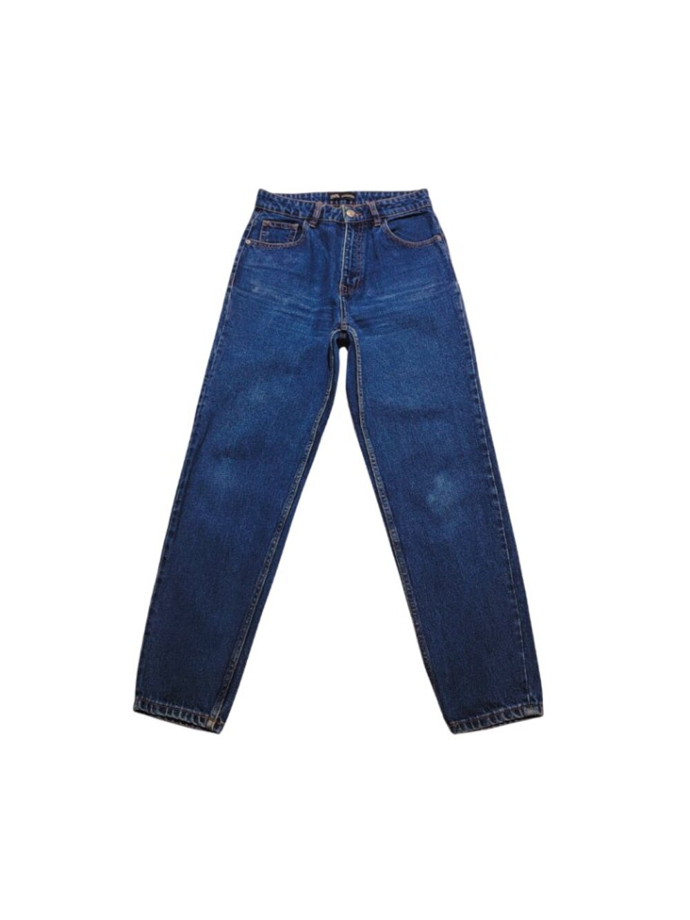 Zara Women’s Dark Blue High-Rise Mom Jeans (Size 4)